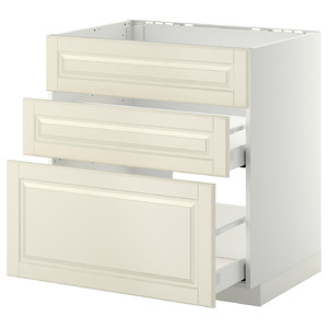 METOD/MAXIMERA Base cab f sink+3 fronts/2 drawers, white, Bodbyn off-white, 80x60 cm