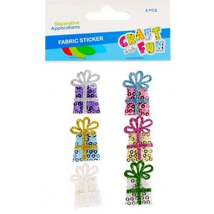 Craft Christmas Self-Adhesive Decoration Set Fabric Stickers Gifts 6pcs