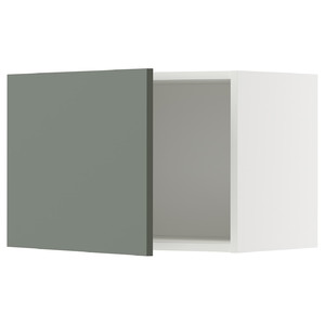 METOD Wall cabinet, white/Nickebo matt grey-green, 60x40 cm