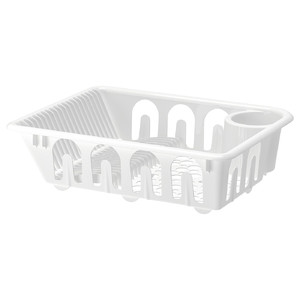 FLUNDRA Dish drainer, white