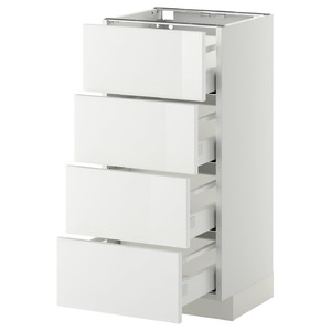 METOD / MAXIMERA Base cab 4 frnts/4 drawers, white-white, 40x37 cm