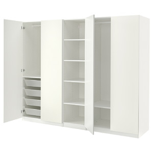 PAX / FORSAND Wardrobe, white/white, 250x60x201 cm