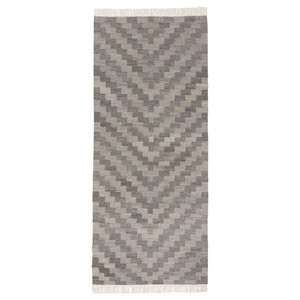 KNAPPHIRS Rug, flatwoven, grey/handmade, 80x200 cm