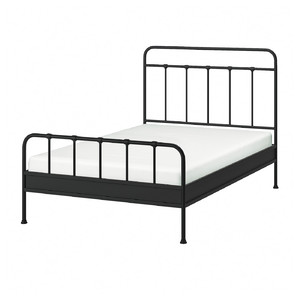 STJÄRNÖ Bed frame, anthracite/Lönset, 140x200 cm