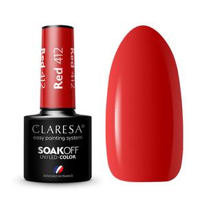 CLARESA UV/LED Color Gel Polish Red 412 5g