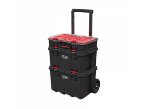 KETER Tool Box Set Stack’N’Roll 150l, black-red