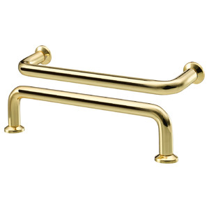 BAGGANÄS Handle, brass-colour, 143 mm, 2 pack