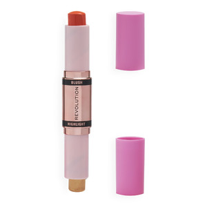 Makeup Revolution Blush & Highlight Stick Coral Dew Vegan 4.3g