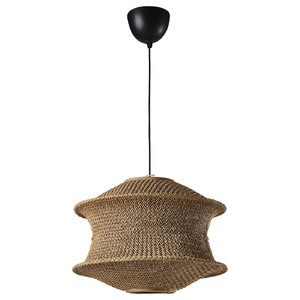 BLÅSTÅNG / HEMMA Pendant lamp, beige/black, 45 cm