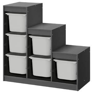 TROFAST Storage combination, grey/grey, 99x44x94 cm