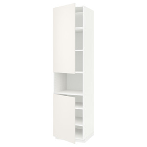 METOD High cab f micro w 2 doors/shelves, white/Veddinge white, 60x60x240 cm