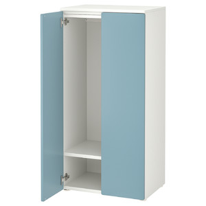 SMÅSTAD / PLATSA Wardrobe, white/blue, 60x42x123 cm