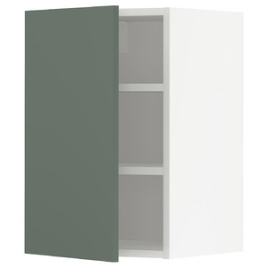 METOD Wall cabinet with shelves, white/Bodarp grey-green, 40x60 cm
