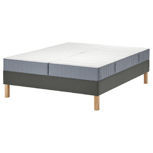 LYNGÖR Divan bed, Vesteröy firm/medium firm/light blue dark grey, 160x200 cm