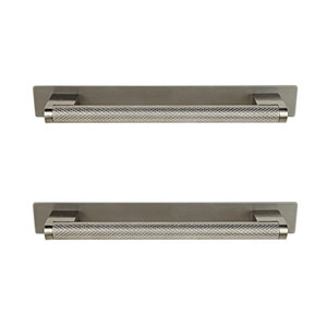 GoodHome Kitchen Cabinet Handle Khara, nickel effect, 188 mm, 2 pack