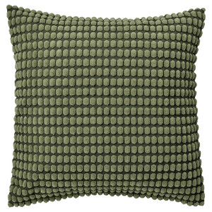 SVARTPOPPEL Cushion cover, green-yellow, 65x65 cm