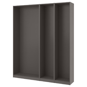 PAX 3 wardrobe frames, dark grey, 200x35x236 cm