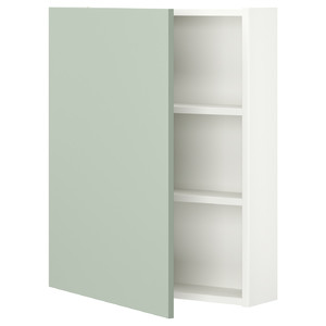 ENHET Wall cb w 2 shlvs/door, white/pale grey-green, 60x17x75 cm