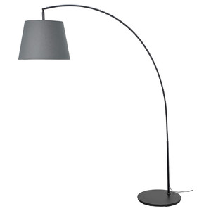 SKOTTORP / SKAFTET Floor lamp, arched, grey