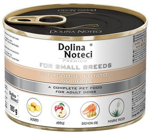 Dolina Noteci Premium Dog Wet Food for Small Breeds Adult with Goose, Potatoes & Apple 185g