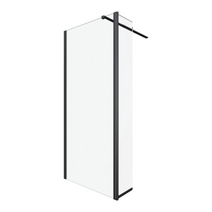 GoodHome Walk-in Shower Beloya 122.5-125 cm, black/transparent