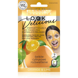 Eveline Look Delicious Energizing Face Bio Mask Orange & Lime Vegan Natural 10ml