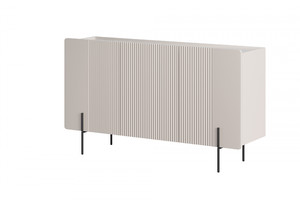 Cabinet Malmi 150 cm, cashmere, crema bianca, black legs