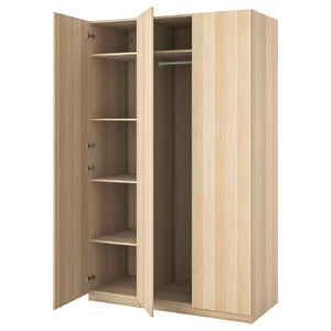 PAX / FORSAND Wardrobe combination, white stained oak effect/white stained oak effect, 150x60x236 cm