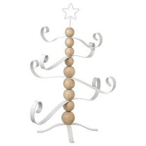 VINTERFINT Decoration, Christmas tree shaped pine/white, 57 cm