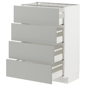 METOD / MAXIMERA Base cab 4 frnts/4 drawers, white/Havstorp light grey, 60x37 cm