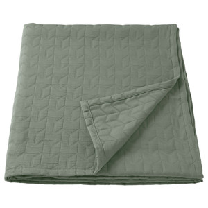 KÖLAX Bedspread, grey-green, 230x250 cm