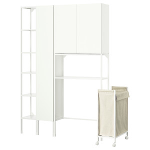 ENHET Storage combination, white, 140x32x204 cm