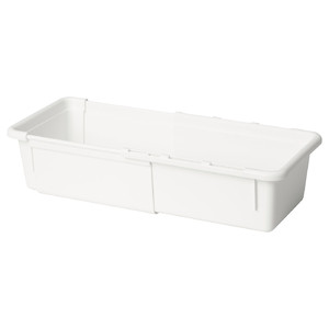 KACKLA Extendable box, white, 25-38x9 cm