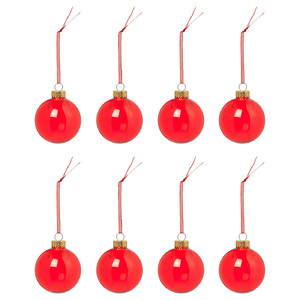 VINTERFINT Tree ornament, bauble glass/red, 6 cm