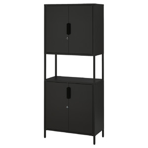 TROTTEN Cabinet with doors, anthracite, 70x173 cm