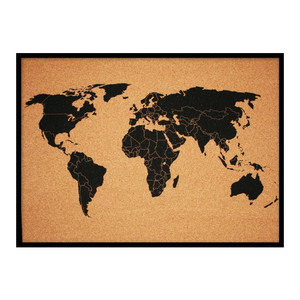 Wall Board World Map 50 x 70 cm