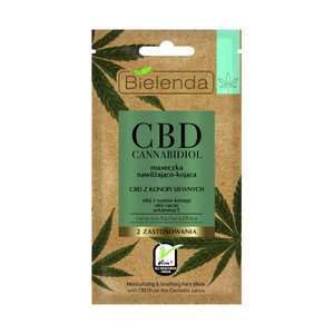 Bielenda CBD Cannabidiol Moisturising Soothing Face Mask Vegan 8g