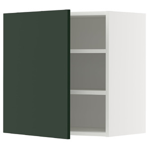 METOD Wall cabinet with shelves, white/Havstorp deep green, 60x60 cm