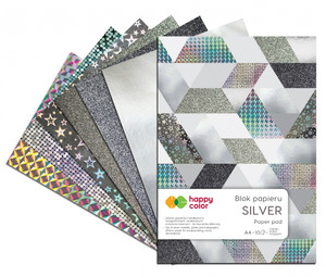 Happy Color Decorative Paper Pad 10 Sheets A5, silver