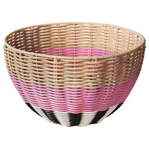 DJURTRÄNARE Basket, beige/pink, 32x19 cm