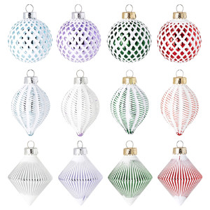 VINTERFINT Decoration bauble, set of 12, glass/mixed colours