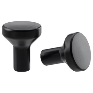 BAGGANÄS Knob, black, 21 mm, 2 pack