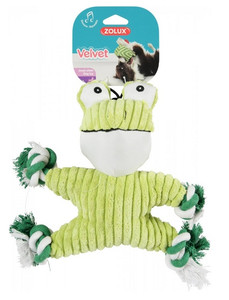 Zolux Dog Toy Velvet Frog Freda, green