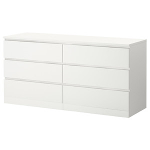 MALM Chest of 6 drawers, white, 160x78 cm