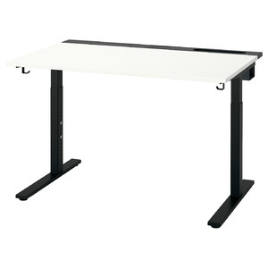 MITTZON Desk, white/black, 120x80 cm