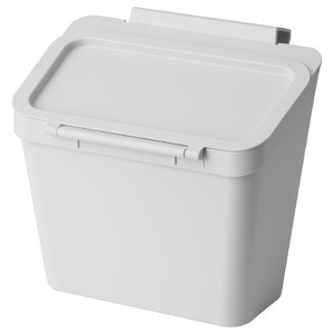 SKOLÄST Waste bin for cabinet with door, light grey