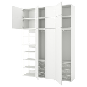 PLATSA Wardrobe with 11 doors, white/FONNES white, 200x42x261 cm