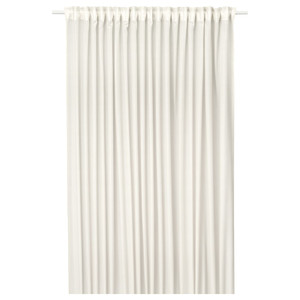 STENFRÖ Sheer curtain, 1 piece, with heading tape/beige, 300x300 cm