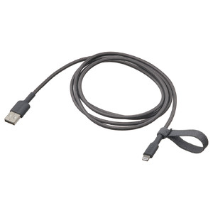 LILLHULT USB-A to lightning, dark grey, 1.5 m