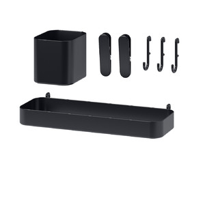 SKÅDIS 7-piece accessories set, black